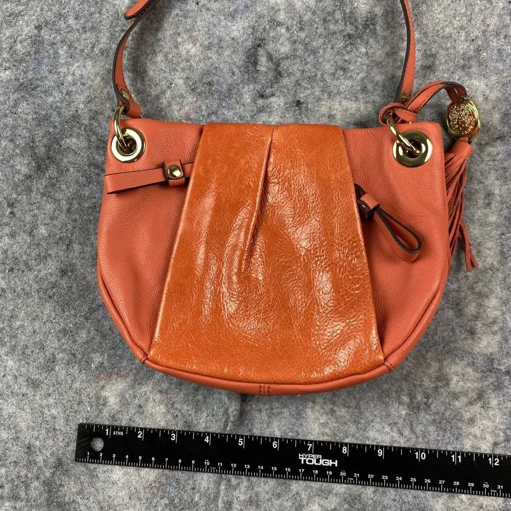 Vince Camuto Crossbody Handbag Burnt Orange Suede Tassel Genuine‎ Leather